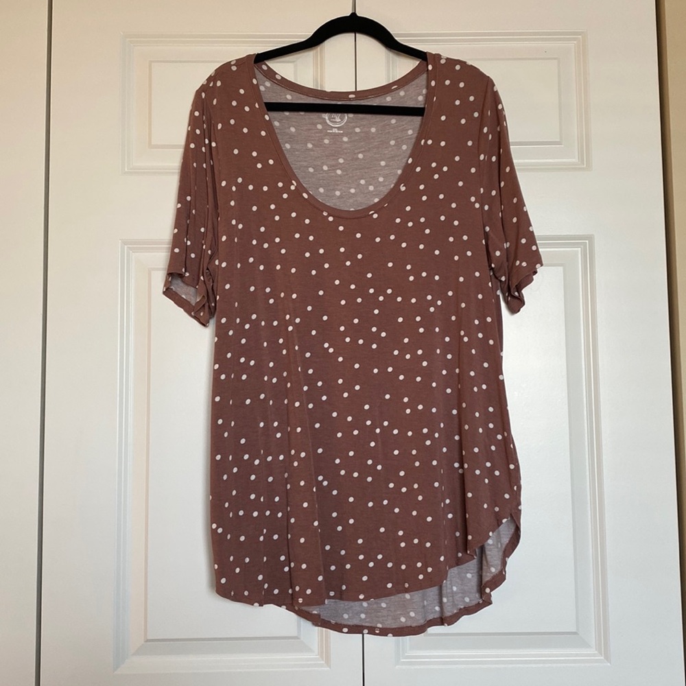 Maurices Size XXL Mauve Polka Dot Top